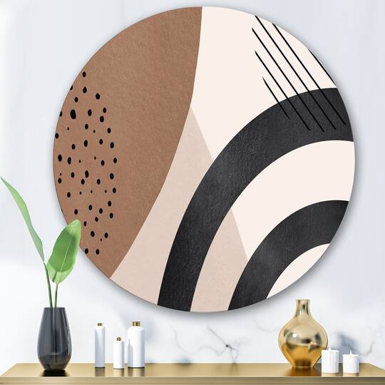 Designart - Abstract Shapes in Terracotta and Ivory Shapes III